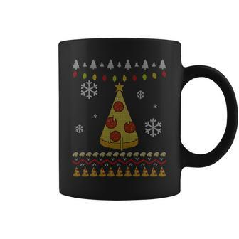 Pizza Christmas Tree Ugly Coffee Mug - Monsterry