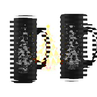 Pizza Fast Food Lover Xmas Gift Pizza Christmas Tree Lights Coffee Mug - Thegiftio