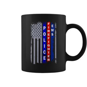 Police Firefighter Ems American Flag Coffee Mug - Monsterry CA