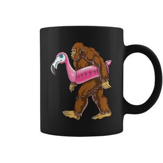 Pool Party Bigfoot Flamingo Men Women Sasquatch Pink Float Coffee Mug - Thegiftio UK