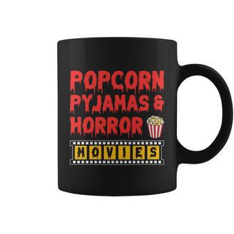Popcorn Pajamas And Horror Movies Graphic Plus Size Premium Shirt For Boy Girl Coffee Mug - Thegiftio UK