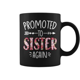 Pregnancy Announcement Soon To Be Sister Again Floral Graphi Coffee Mug - Thegiftio UK