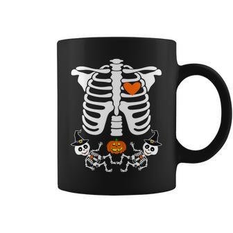 Pregnant Halloween Skeleton Baby Twins Witch Pumpkin Costume Graphic Design Printed Casual Daily Basic Coffee Mug - Thegiftio UK