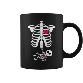 Pregnant Skeleton Ribcage With Baby Costume Coffee Mug - Monsterry AU