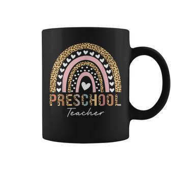 Preschool Teacher Leopard Rainbow Preschool Teacher Funny Coffee Mug - Thegiftio UK