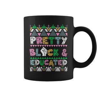 Pretty Black & Educated Black History Month School Graduated Graphic Design Printed Casual Daily Basic Coffee Mug - Thegiftio UK