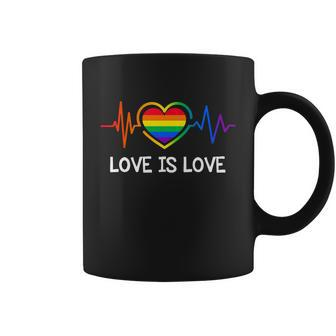 Pride Month Lgbt Gay Pride Heartbeat Lesbian Gays Graphic Design Printed Casual Daily Basic Coffee Mug - Thegiftio UK