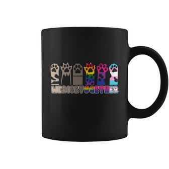 Pride Month We Rise Together Gay Pride Cat Coffee Mug - Monsterry