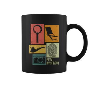Private Detective Crime Investigator Silhouettes Gift Coffee Mug - Monsterry CA