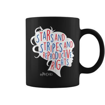 Pro Choice Af Reproductive Rights Messy Bun Us Flag 4Th July V2 Coffee Mug - Seseable