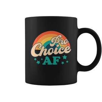Pro Choice Af Reproductive Rights Rainbow Vintage Coffee Mug - Monsterry