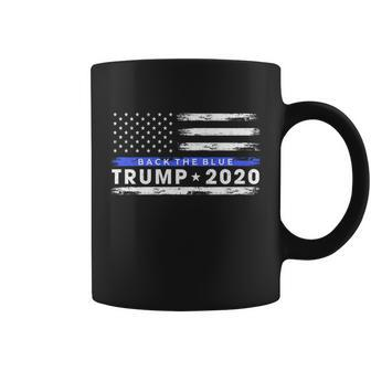 Pro Trump 2020 Back The Blue Thin Blue Line American Flag Gift Coffee Mug - Monsterry AU