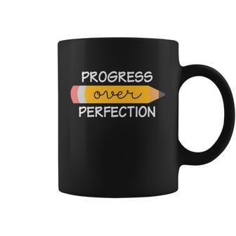 Progress Over Perfection Motivational Teacher Appreciation Funny Teacher Coffee Mug - Thegiftio UK