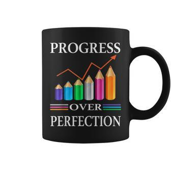 Progress Over Perfection Teaching Job Proud Teacher Coffee Mug - Thegiftio UK