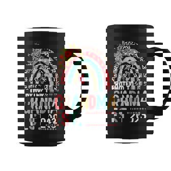 Promoted To Grandma Est 2023 Leopard Rainbow Mothers Day Coffee Mug - Thegiftio