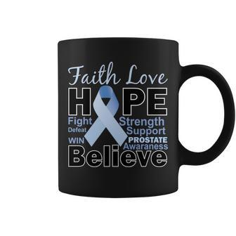 Prostate Cancer Awareness Faith Hope Coffee Mug - Monsterry