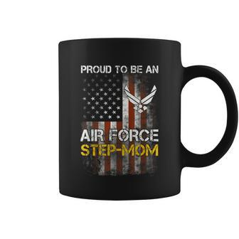 Proud Air Force Stepmom Funny American Flag Coffee Mug - Monsterry AU
