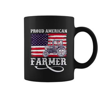 Proud American Farme Gift Farmer With Usa Flag Gift Coffee Mug