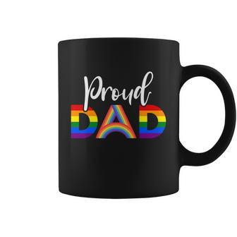 Proud Dad Lgbt Gay Pride Month Lgbtq Parent Funny Gift Coffee Mug - Monsterry