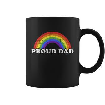Proud Dad Of Gay Or Lesbian Son Or Daughter With Rainbow Gift Coffee Mug - Monsterry AU