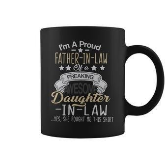 Proud Father In Law Of A Awesome Daughter-In-Law T-Shirt Graphic Design Printed Casual Daily Basic Coffee Mug - Thegiftio UK