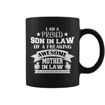 Proud Son In Law Of An Awesome Mother In Law Coffee Mug - Monsterry DE