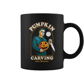 Pumpkin Carving With Michael Graphic Design Printed Casual Daily Basic V2 Coffee Mug - Thegiftio UK