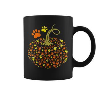 Pumpkin Dog Paw Print Lazy Halloween Costume Puppy Coffee Mug - Thegiftio UK