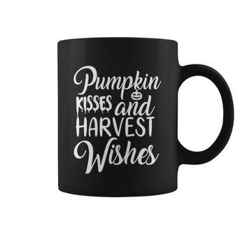 Pumpkin Kisses And Harvest Wishes Halloween Quote Graphic Design Printed Casual Daily Basic Coffee Mug - Thegiftio UK