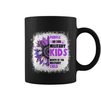Purple Up Military Child Leopard Sunflower Bleached Coffee Mug - Monsterry AU
