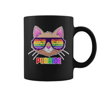 Purride Gay Pride Cat Coffee Mug - Monsterry
