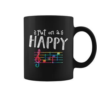 Put On A Happy Face Music Notes Funny Teacher Tshirt Coffee Mug - Monsterry DE