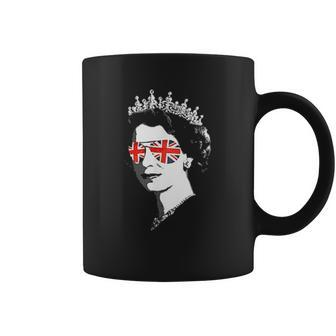 Queen Elizabeth II Sunglasses British Crown Coffee Mug - Seseable