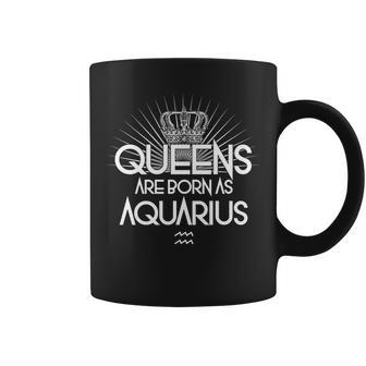 Queens Are Born As Aquarius Graphic Design Printed Casual Daily Basic Coffee Mug - Thegiftio UK