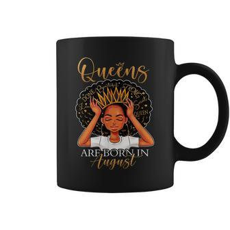 Queens Are Born In August Girl Birthday Black Queen Afro Coffee Mug - Thegiftio UK