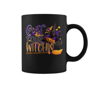 Quit Your Witchin Halloween Hat Witches Pumkin Bat Spider Coffee Mug - Seseable