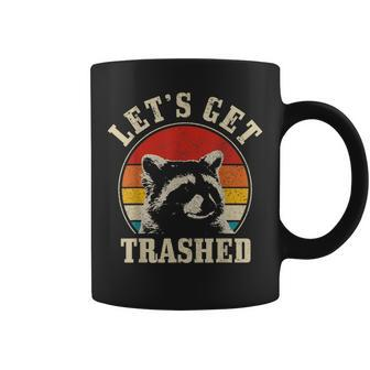 Raccoon Lets Get Trashed Vintage Retro Racoon Funny Coffee Mug - Thegiftio UK