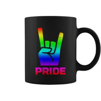 Rainbow Rock Hand Sign Pride Punk Gay Flag Lgbtq Men Women Gift Coffee Mug - Monsterry CA