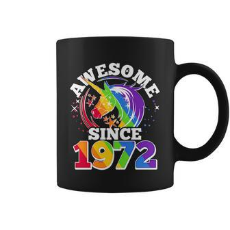 Rainbow Unicorn Awesome Since 1972 50Th Birthday Coffee Mug - Monsterry UK