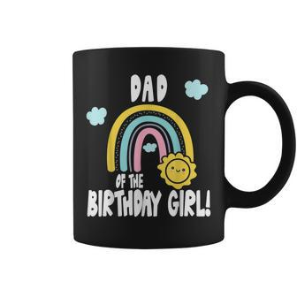 Rainbows & Sunshine Party Dad Of The Birthday Girl Coffee Mug - Seseable