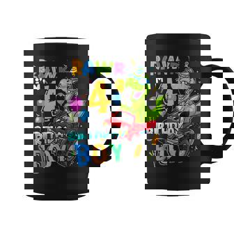 Rawr Im 4Th Birthday Boy 4 Year Old Dinosaur Monster Truck Coffee Mug - Thegiftio UK