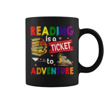 Reading Ticket Adventure Library Teacher Student Book Lovers Coffee Mug - Thegiftio UK