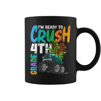 Ready To Crush 4Th Grade Bigfoot Dinosaur Ride Monster Truck Coffee Mug - Seseable