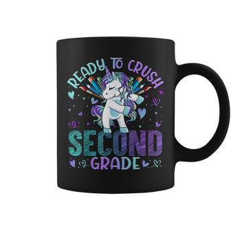 Ready To Crush Second 2Nd Grade Back To School Unicorn Kids Coffee Mug - Seseable