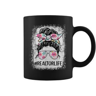 Realtor Life Messy Bun Real Estate Agent Mom Mothers Day Coffee Mug - Thegiftio UK