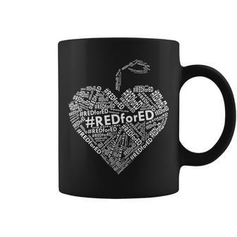 Red For Ed Apple Heart Coffee Mug - Monsterry