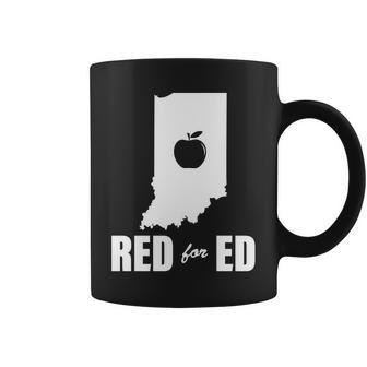 Red For Ed Indiana Teachers Apple Coffee Mug - Monsterry