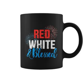 Red White & Blessed Shirt 4Th Of July Cute Patriotic America Coffee Mug - Monsterry