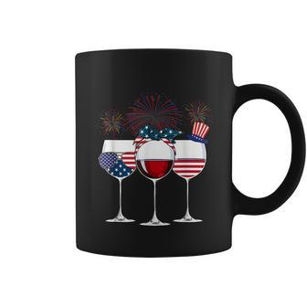 Red White And Blue Wine Glass 4Th Of July V2 Coffee Mug - Monsterry CA