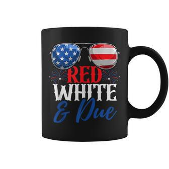 Red White And Due 4Th Of July Pregnancy Announcement Flag Coffee Mug - Seseable